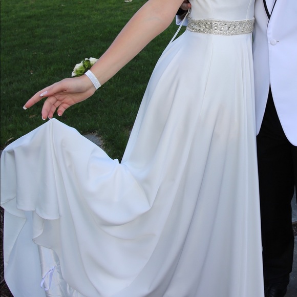 Tiffany White Prom Dress - Picture 2 of 6